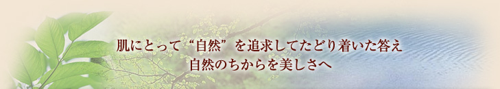肌にとって“自然”を追求してたどり着いた答え
自然のちからを美しさへ