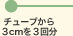 チューブから3cmを3回分