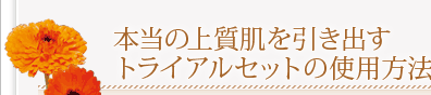 本当の上質肌を引き出すトライアルセットの使用方法