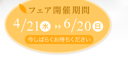 フェア開催期間：4/21（水）～6/20（日）