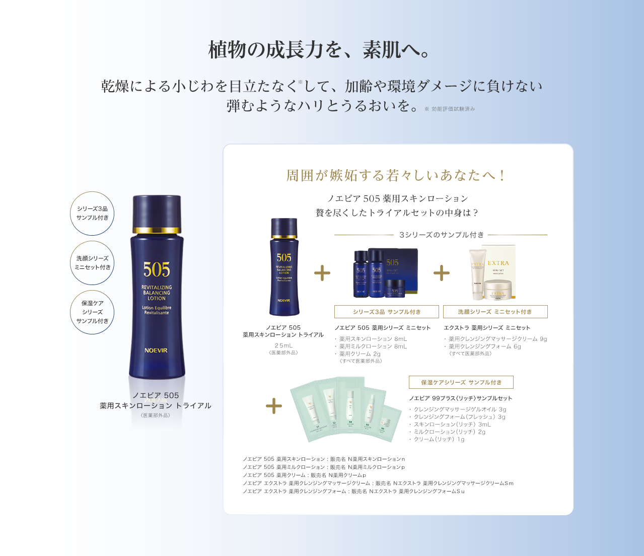 未使用 ノエビア 505 薬用スキンローション 3本 150ml 化粧品 セットコメント無し直接購入可